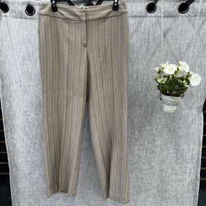 Jones Wear Petite Pinstripe Herringbone Trousers Beige Tan Stretch Career Sz 8P